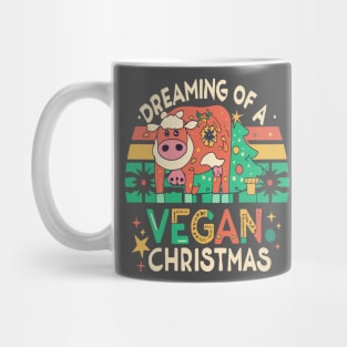 Cute Cow I'm Dreaming of a Vegan Christmas Funny Men Women Mug